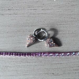 Sparkling Pink and Silver Women's Earrings set in sterling